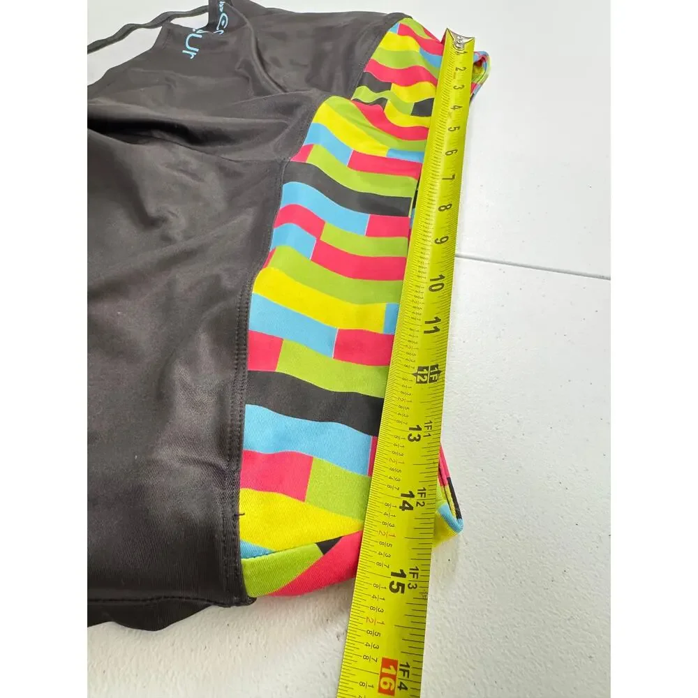 Coeur Running Shorts Women's M Black Multicolor Waist‎ Athletic Gym USA